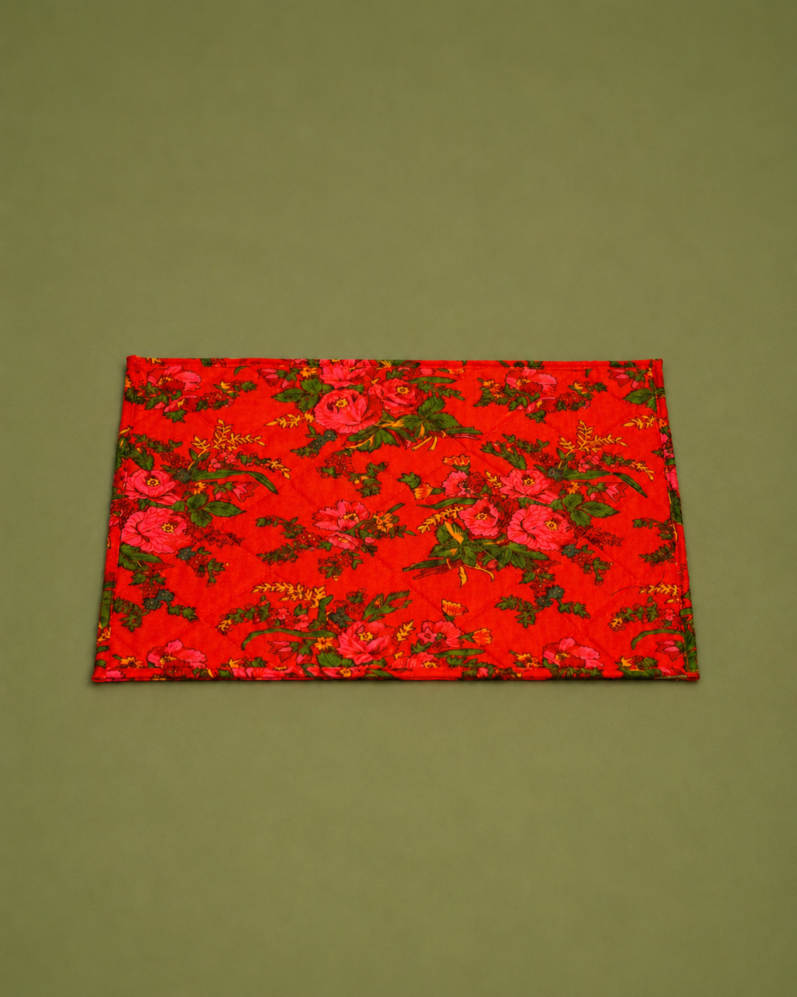 Quilted Floral Fabric Placemat