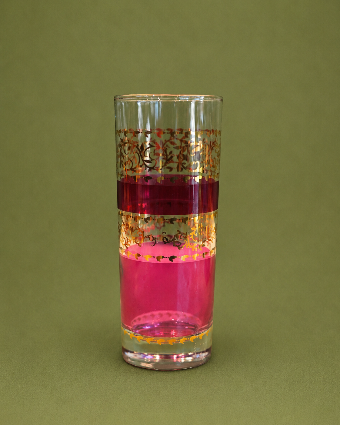 Vintage Gold-Patterned Glassware Collection