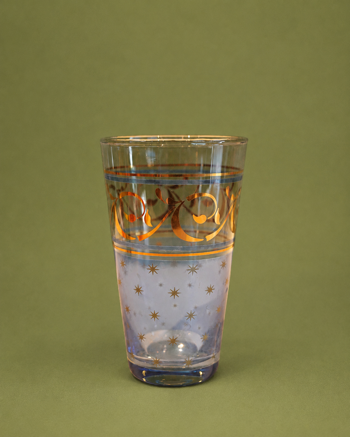 Vintage Gold-Patterned Glassware Collection