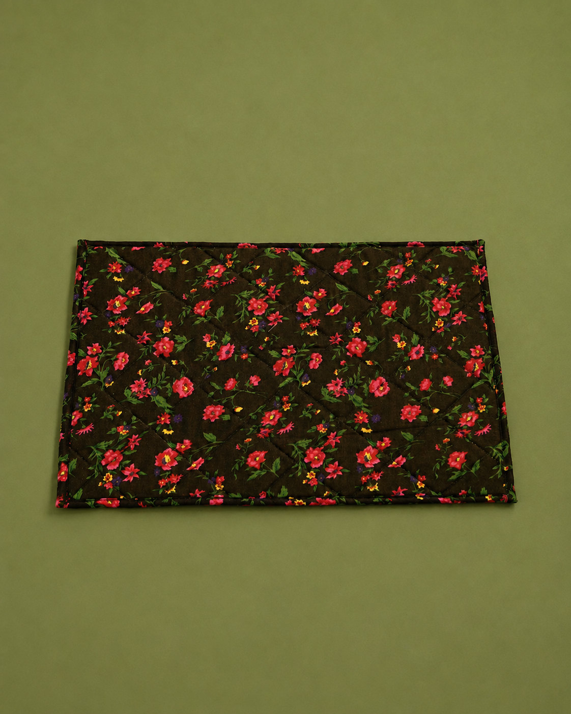 Quilted Floral Fabric Placemat