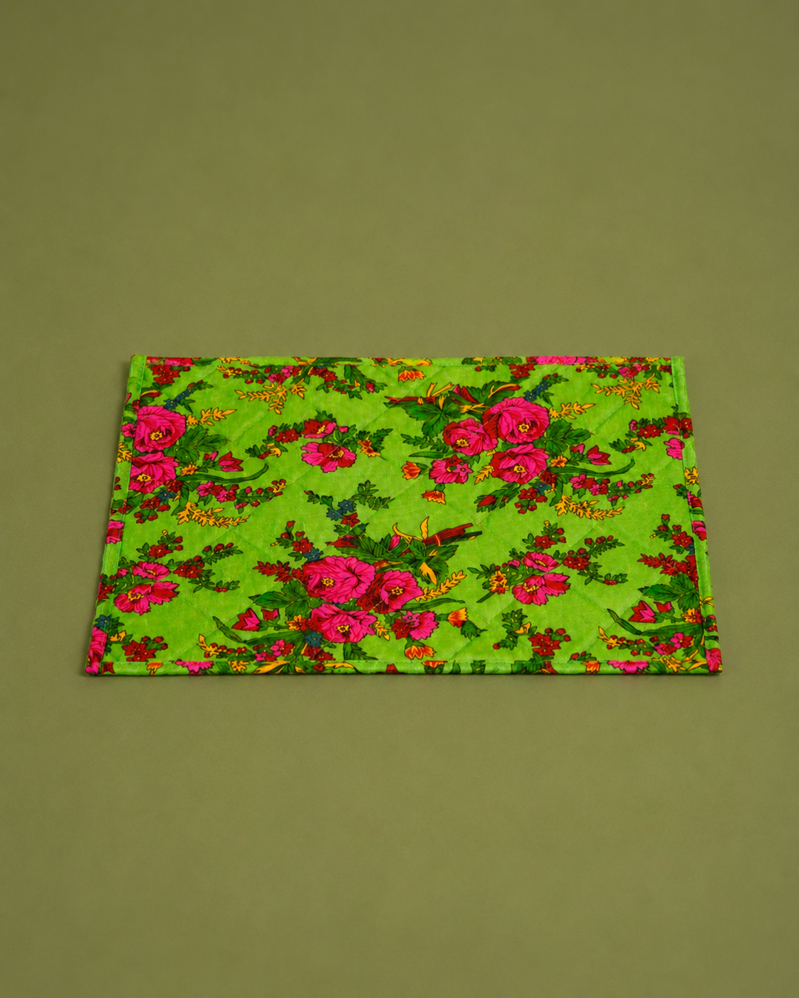 Quilted Floral Fabric Placemat