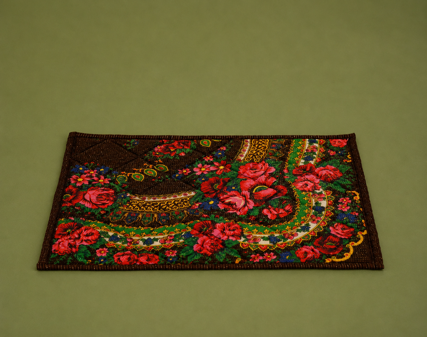 Quilted Floral Fabric Placemat
