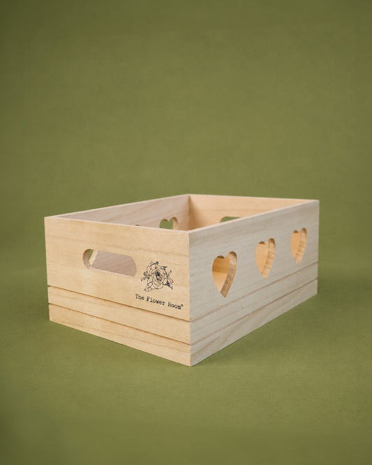 Wood Crate Small w/ Heart Design